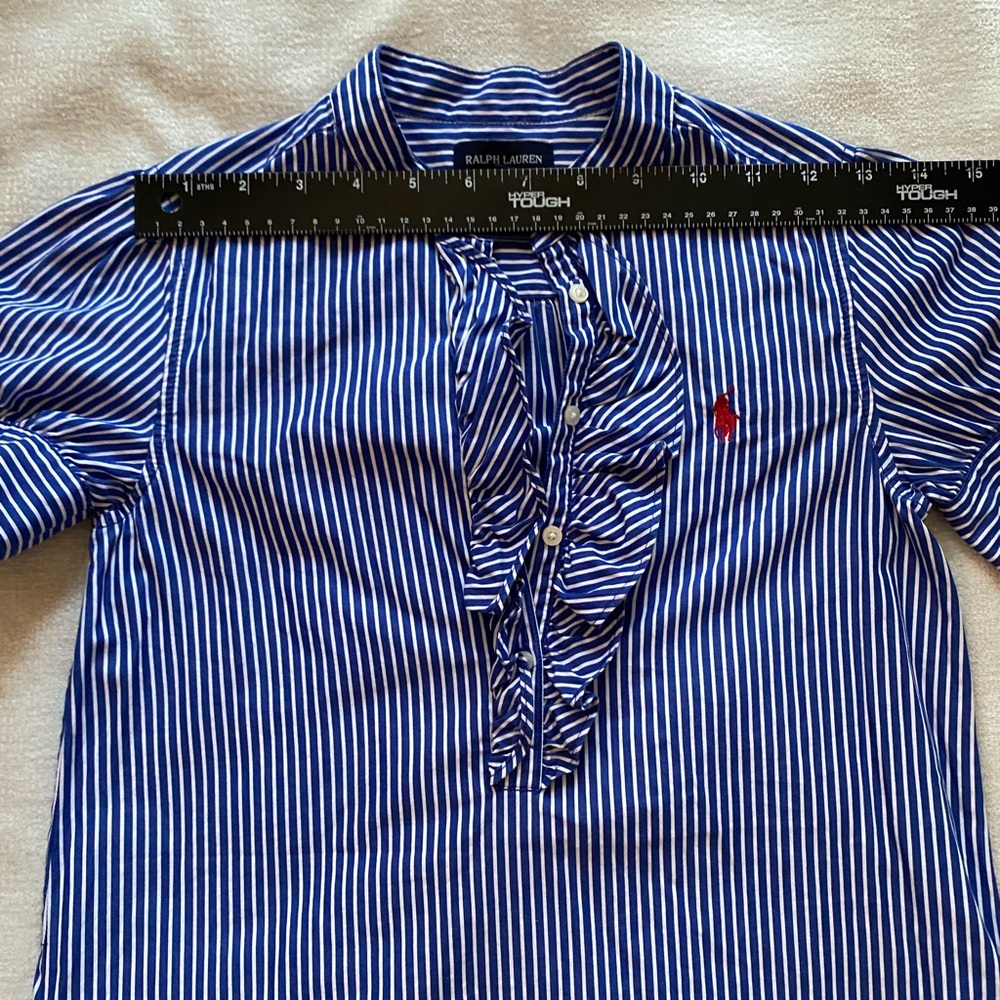 NWOT Girls 10 Ralph Lauren Kids Navy and White Striped Dress with Pockets - Picture 5 of 7